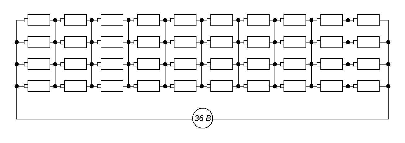 батарея 10s4p схема пайки