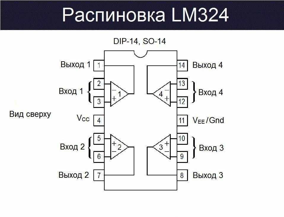 Распиновка LM324